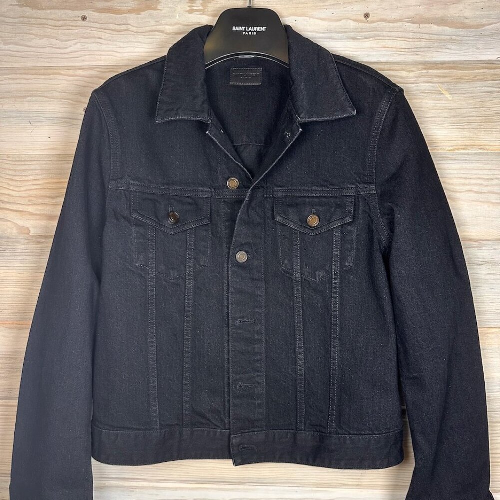 YSL Yves Saint Laurent Unisex Jean Jacket Worn Black